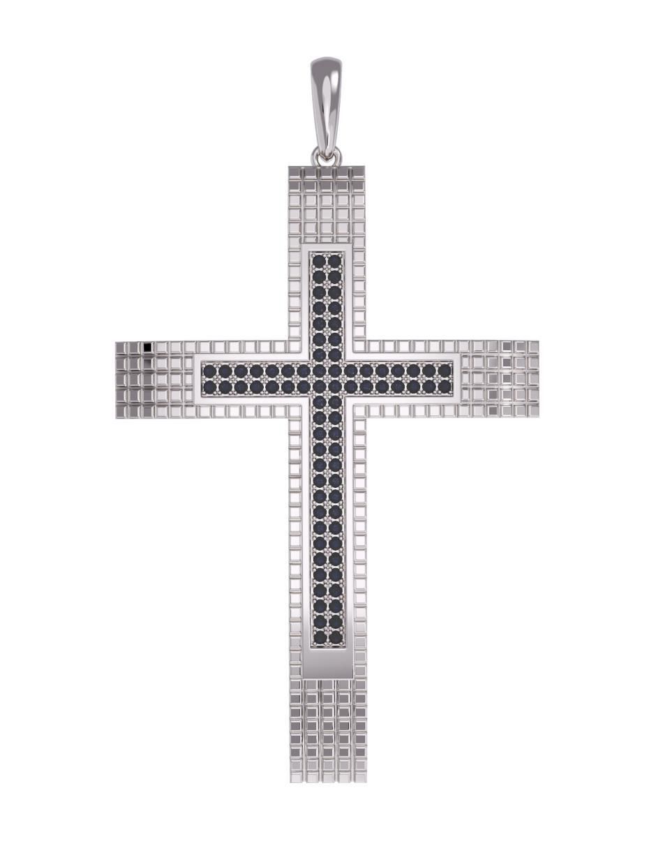 Dije de cruz de oro 14 K zirconia 3