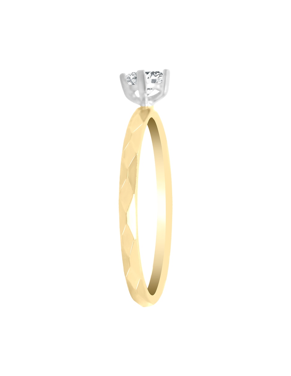 Solitario de oro amarillo 14 k Katrina diamante 2