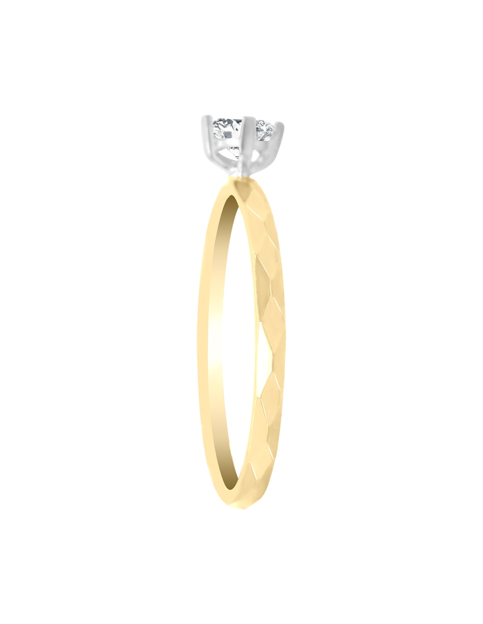 Solitario de oro amarillo 14 k Katrina diamante 4