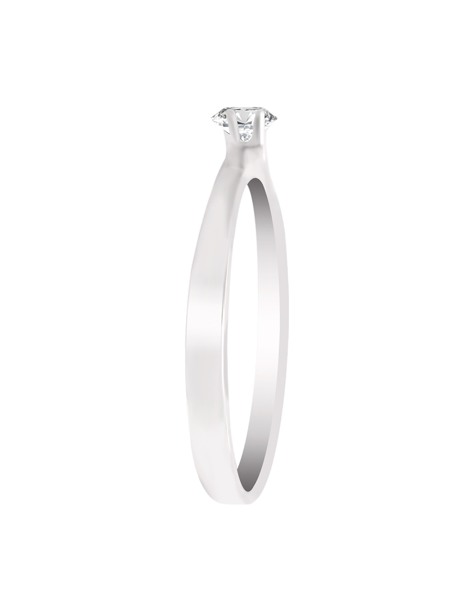 Solitario de oro blanco 14 k Estel diamante 2