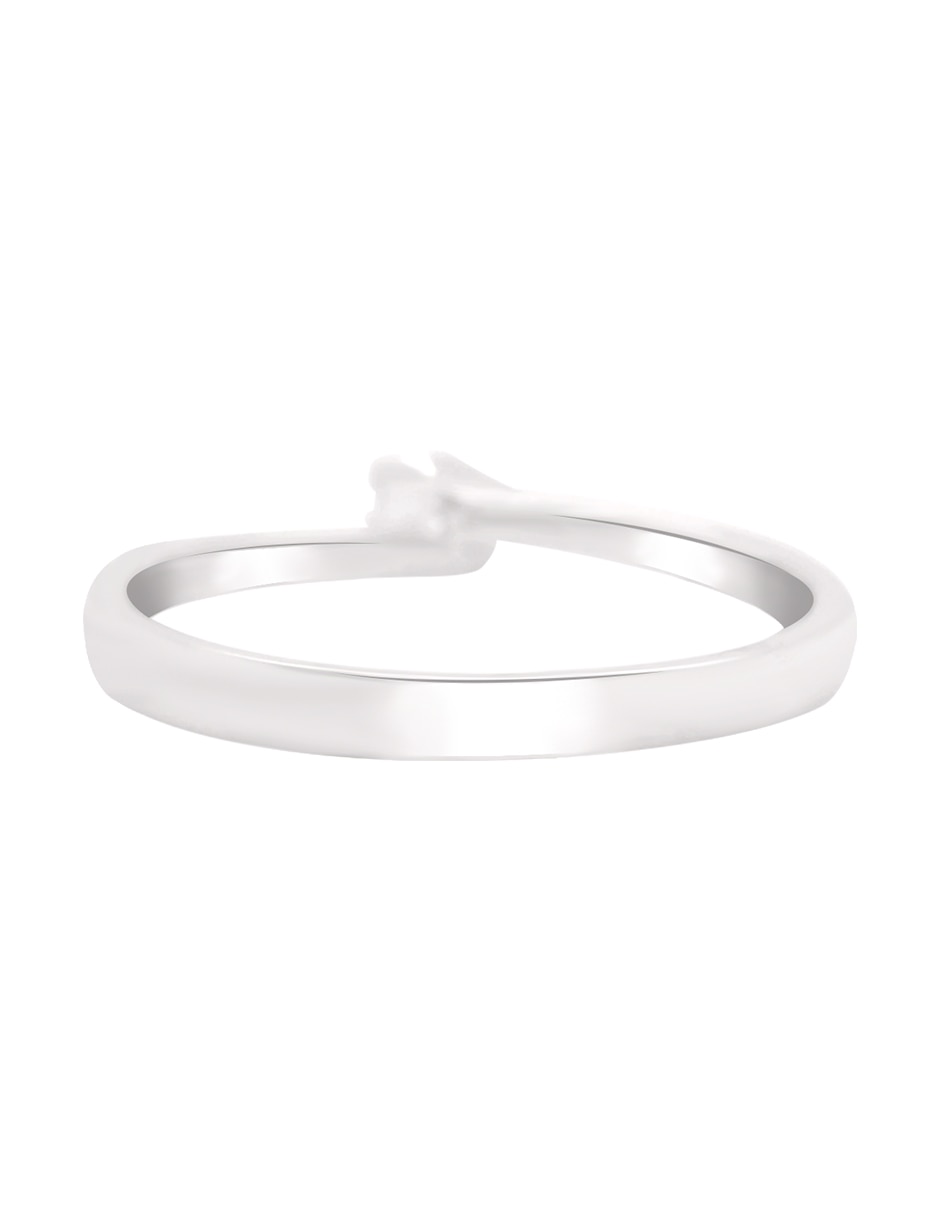 Solitario de oro blanco 14 k Estel diamante 3