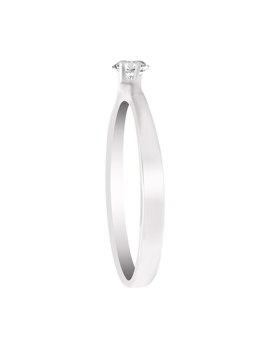 Solitario de oro blanco 14 k Estel diamante 4