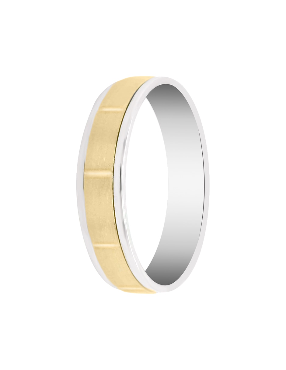 Argolla de oro blanco 14 k Essenza Luzia 2