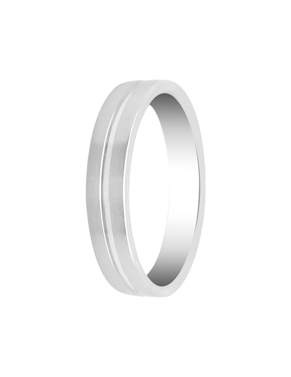 Argolla de oro blanco 14 k Essenza Yun diamante 2
