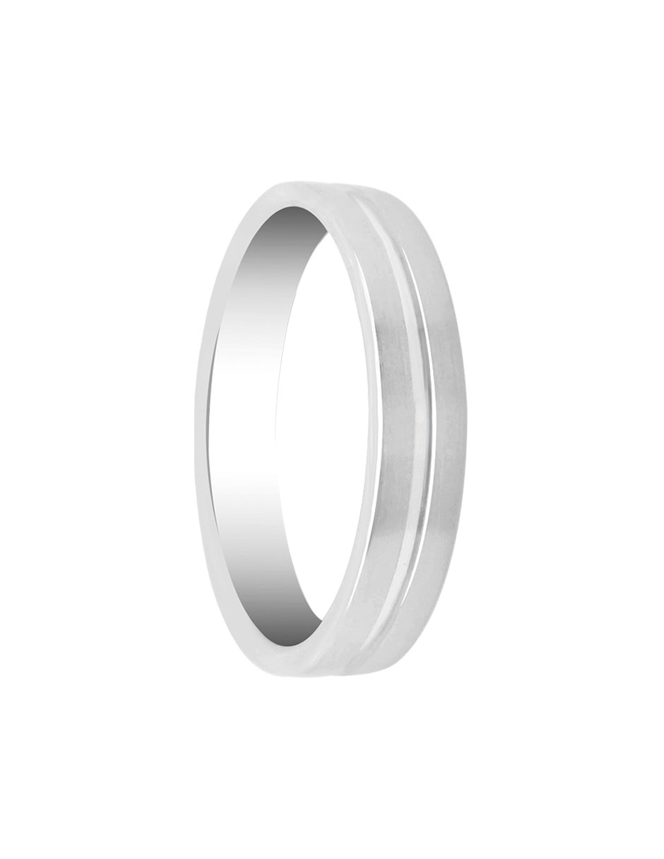 Argolla de oro blanco 14 k Essenza Yun diamante 4