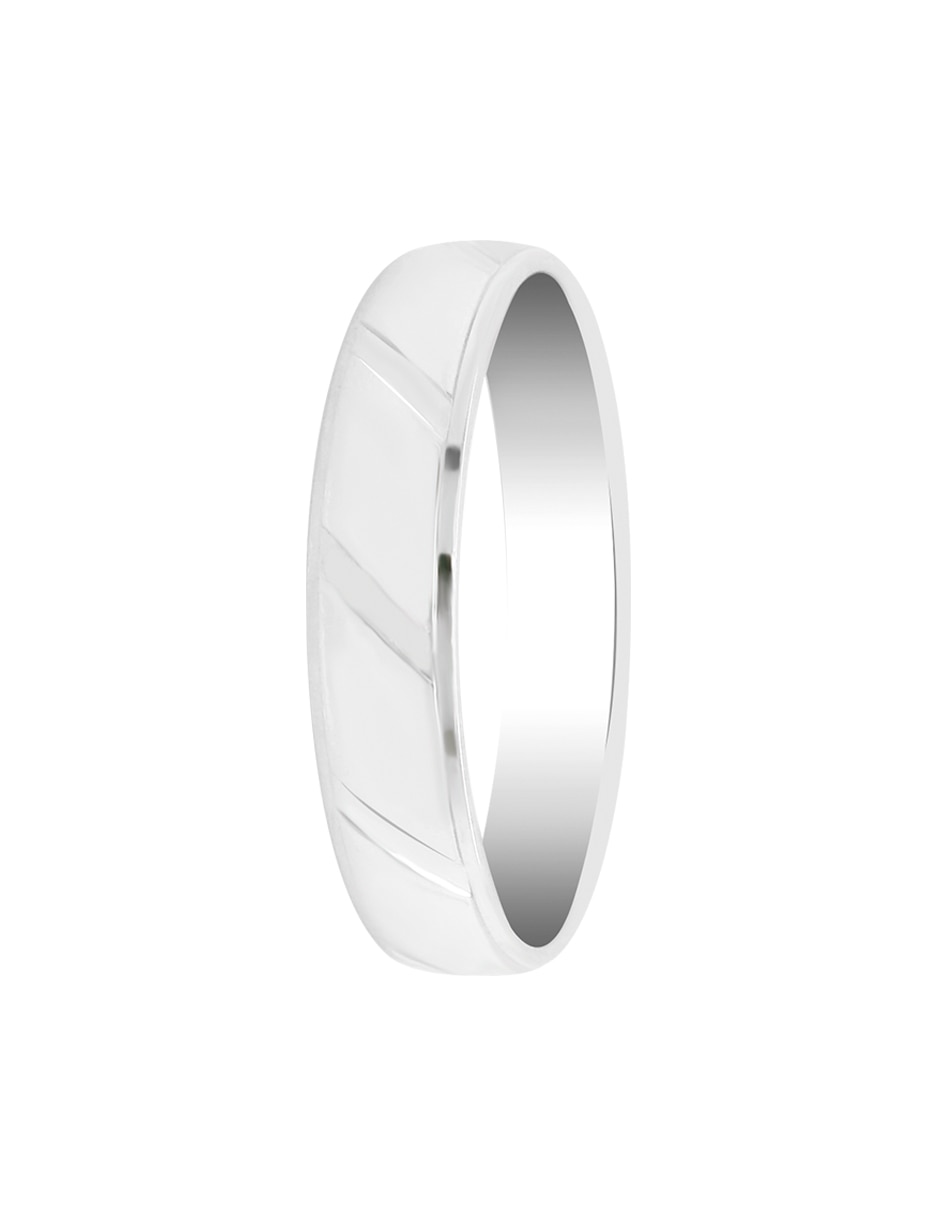 Argolla de oro blanco 14 k Essenza Calista diamante 2