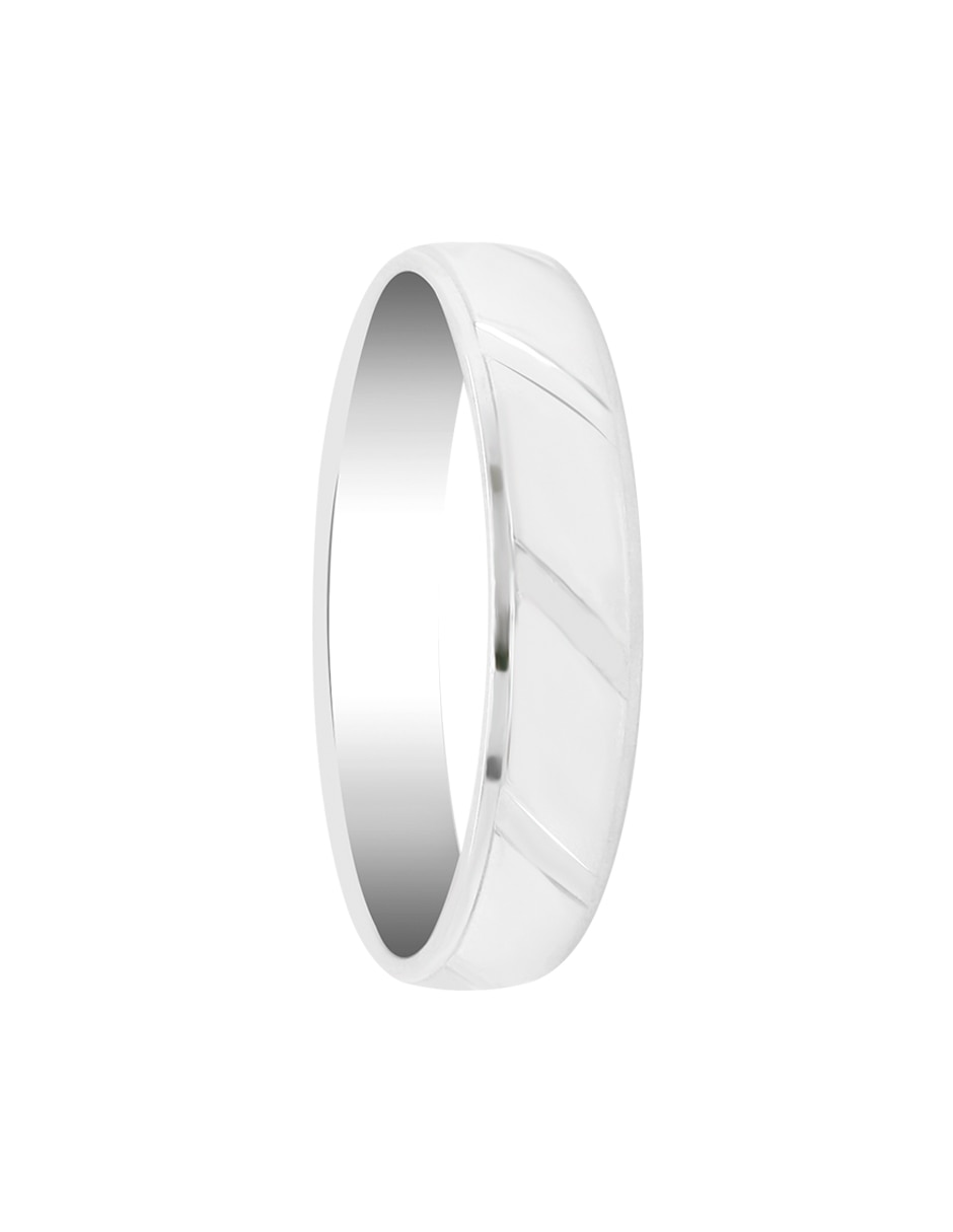 Argolla de oro blanco 14 k Essenza Calista diamante 4