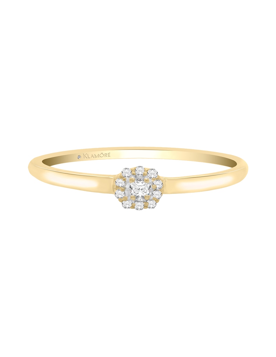Solitario de oro amarillo 14 k Dione diamante