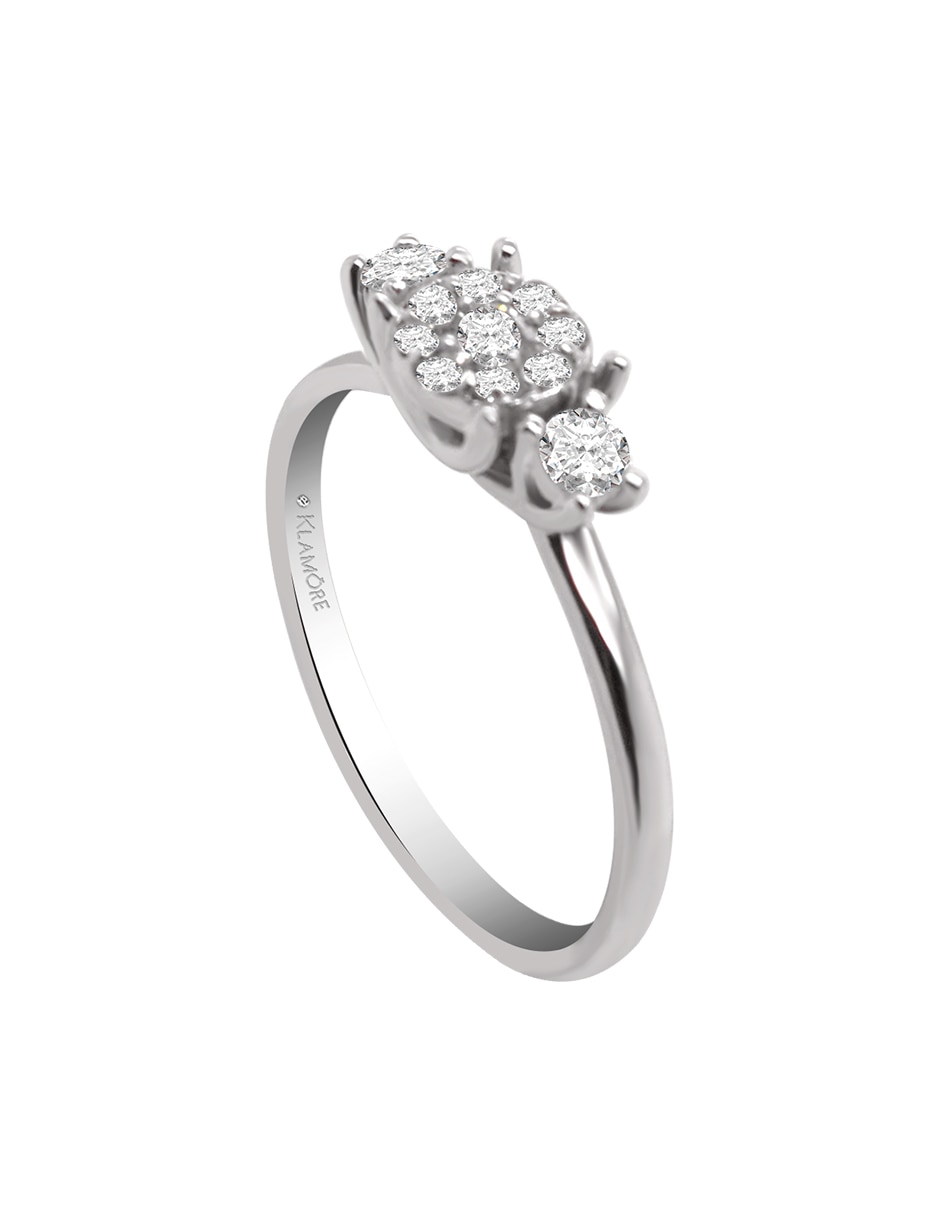 Solitario de oro blanco 14 k Olena diamante