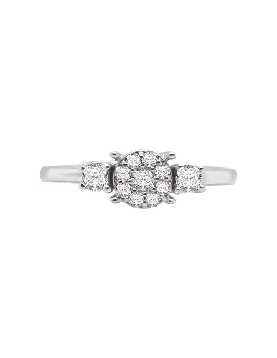 Solitario de oro blanco 14 k Olena diamante 4