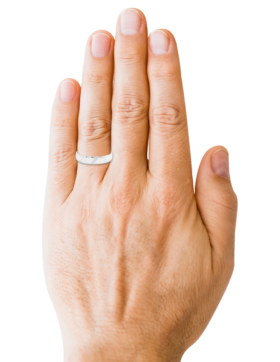 Argolla de oro blanco 14 k Essenza Calista diamante 5