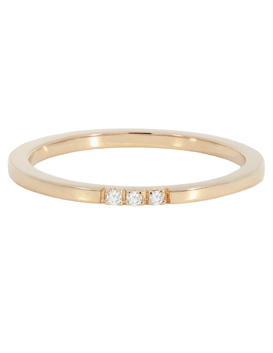 Anillo 14 k de oro diamante brillante