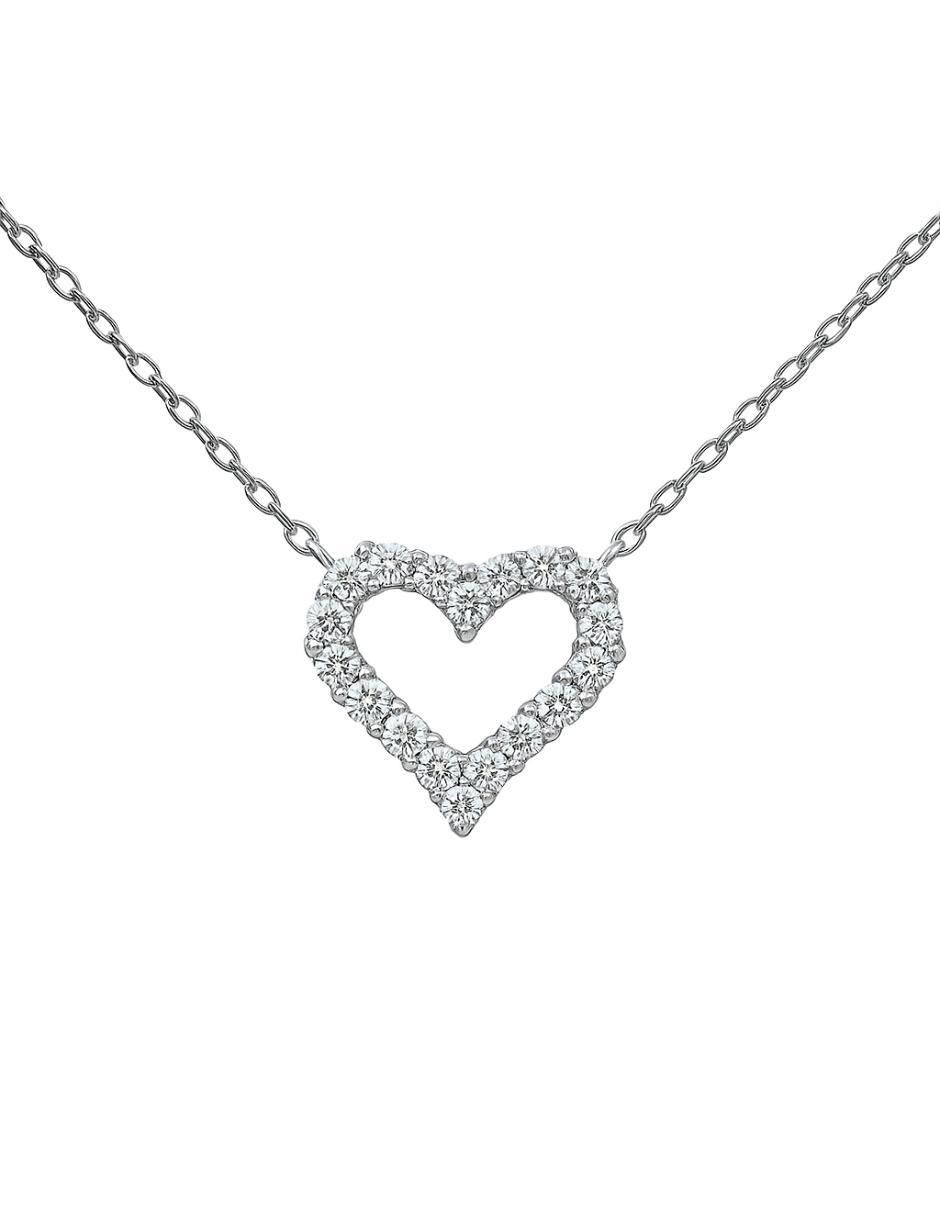 Collar con dije de corazón de plata P 925 1