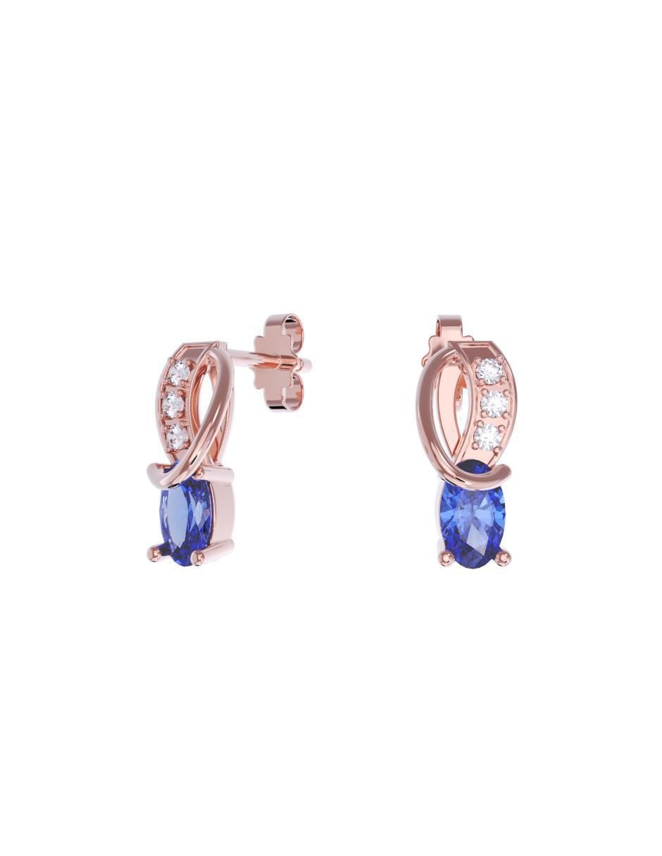 Aretes cortos de infinito de oro 14 k con acabado pulido zirconia
