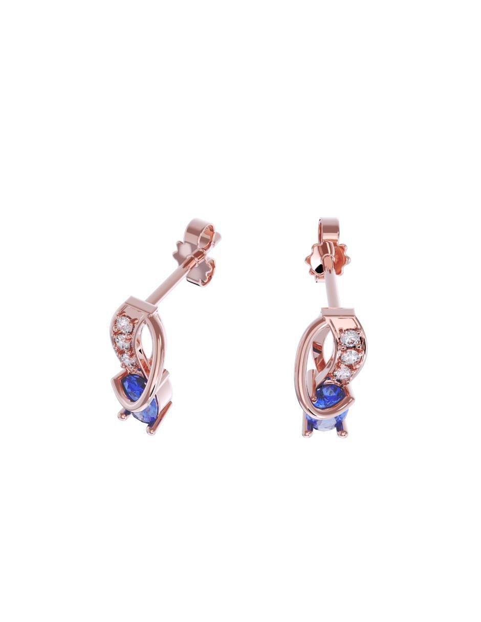 Aretes cortos de infinito de oro 14 k con acabado pulido zirconia 3