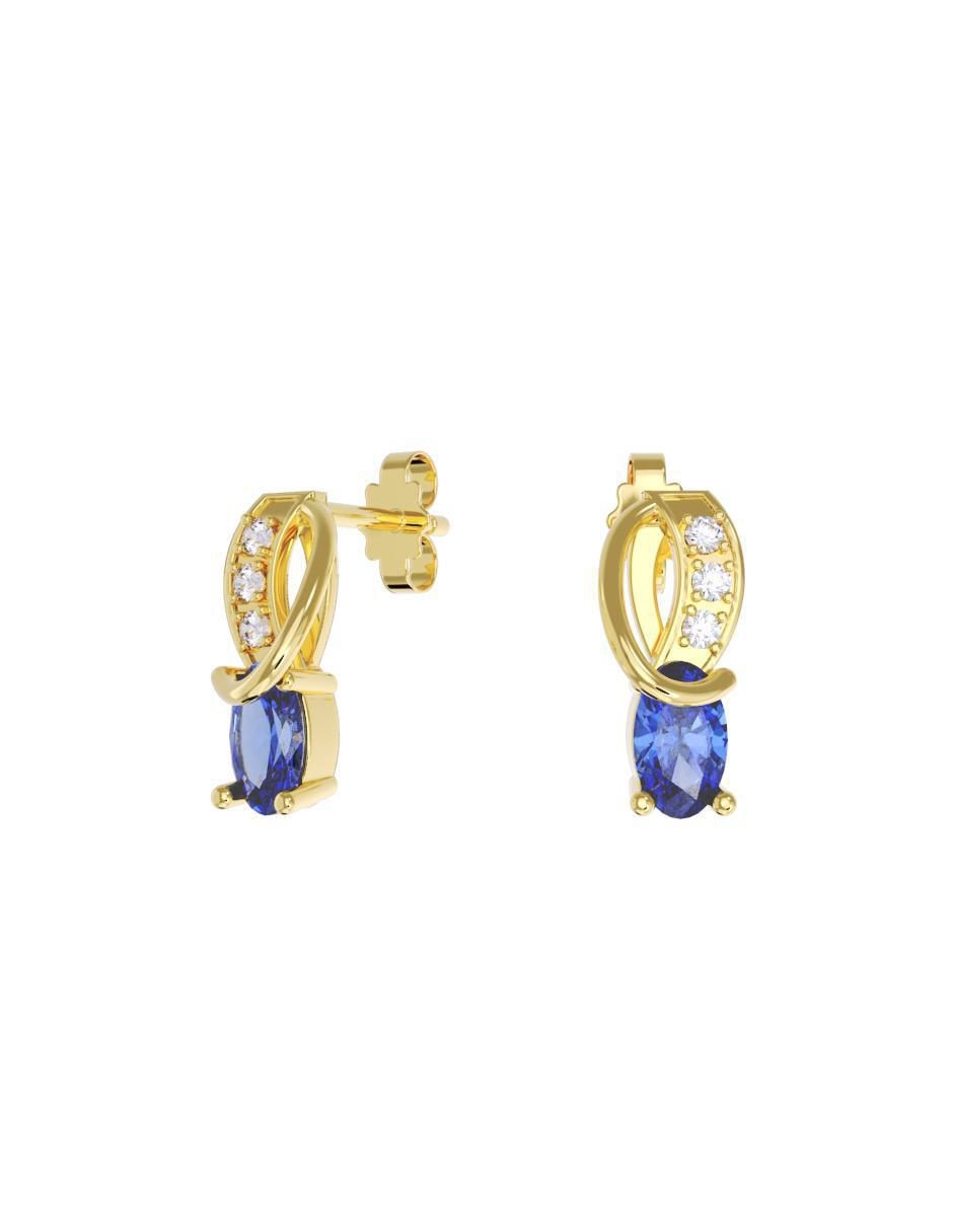 Aretes cortos de infinito de oro 14 k con acabado pulido zirconia