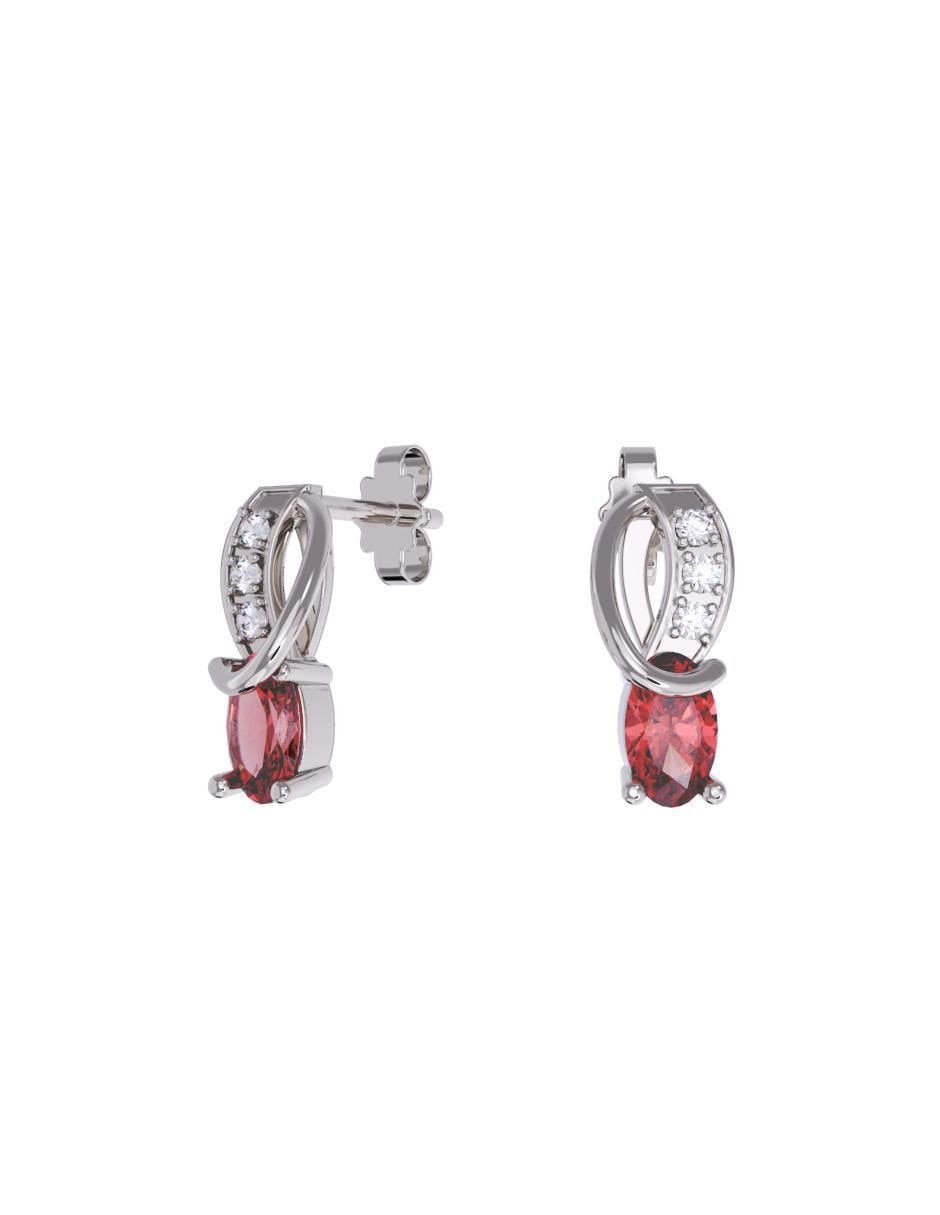 Aretes cortos de infinito de oro 14 k con acabado pulido zirconia Aretes cortos de infinito de oro 14 k con acabado pulido zirconia