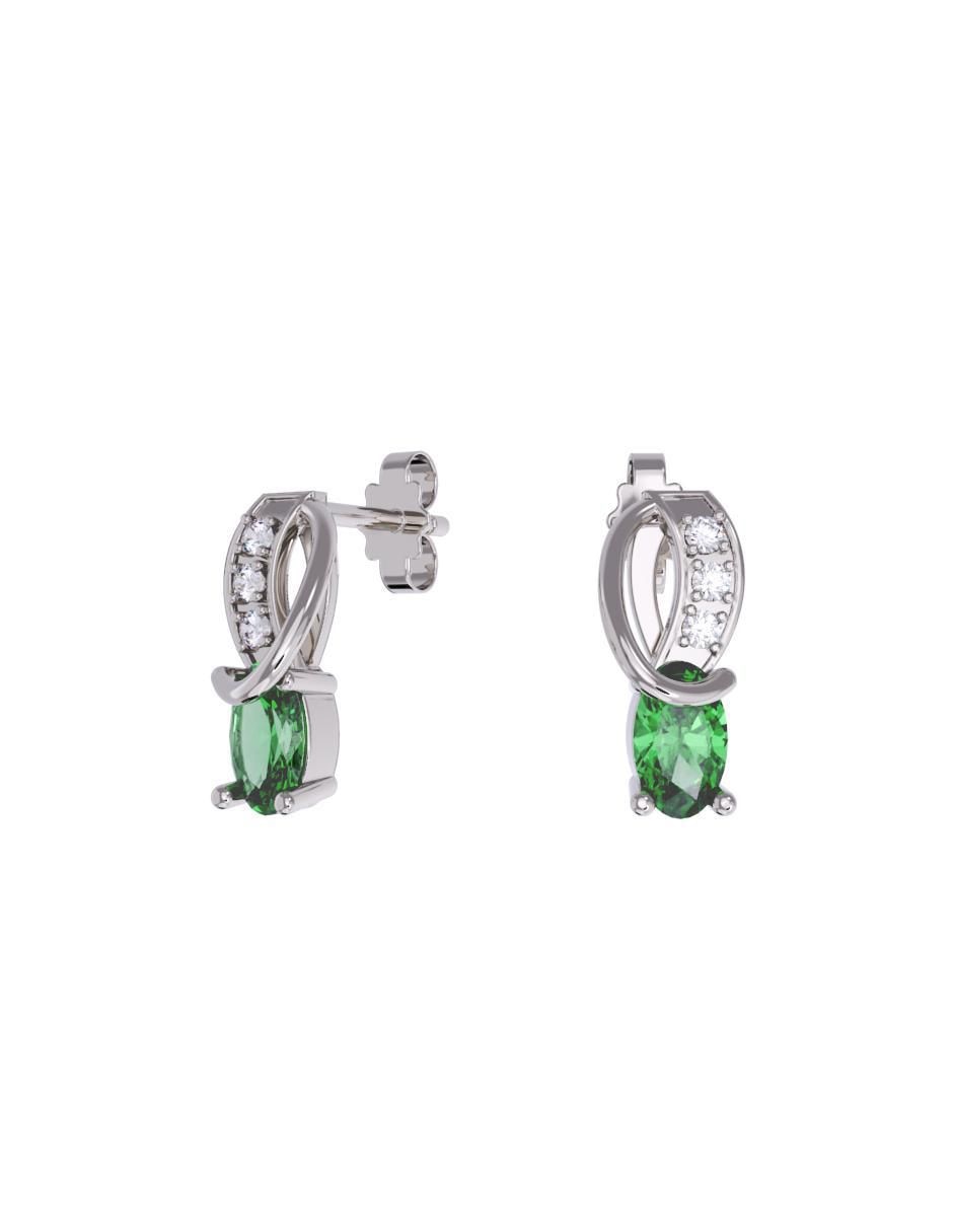 Aretes cortos de infinito de oro 14 k con acabado pulido zirconia