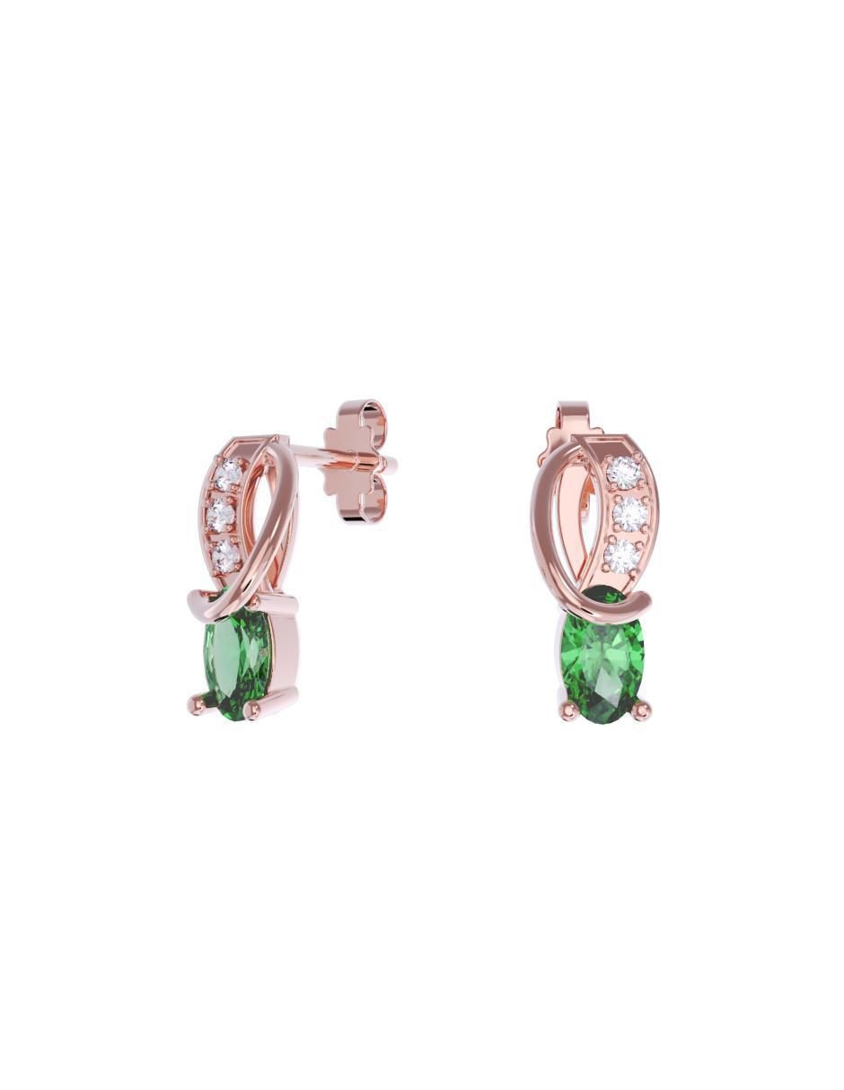Aretes cortos de infinito de oro 14 k con acabado pulido zirconia