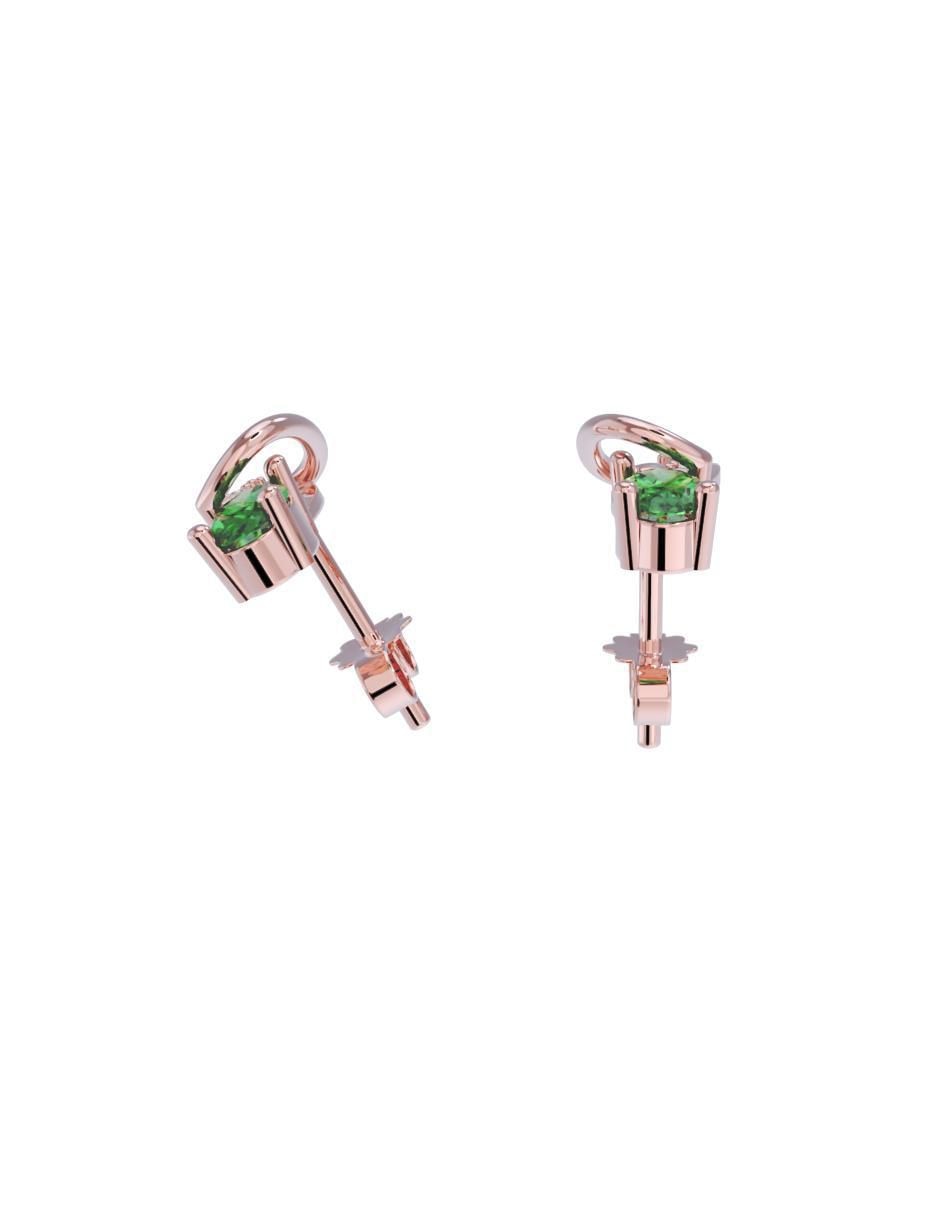 Aretes cortos de infinito de oro 14 k con acabado pulido zirconia 2