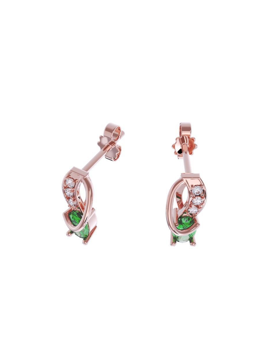 Aretes cortos de infinito de oro 14 k con acabado pulido zirconia 3