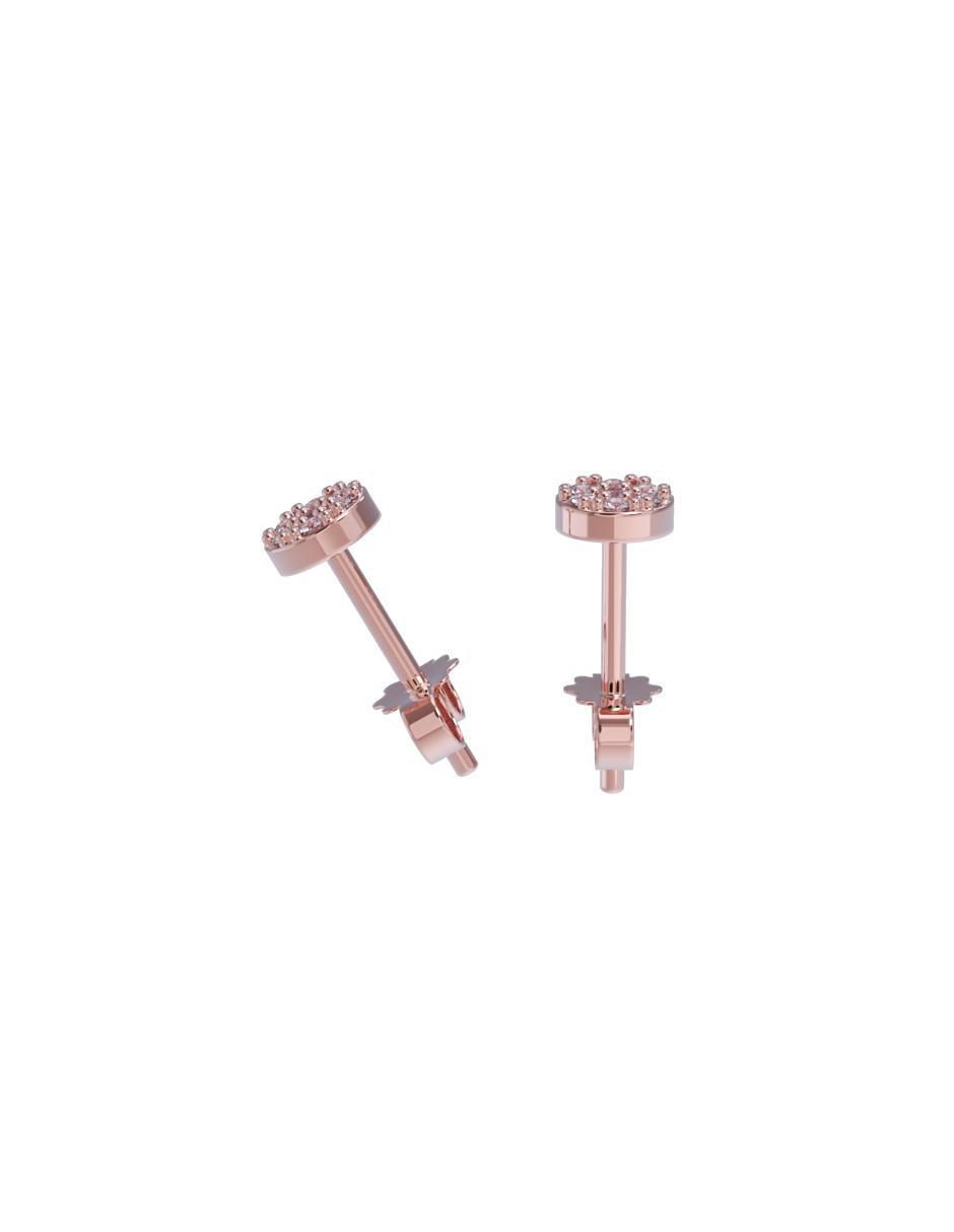 Set de aretes de oro 10 k con acabado pulido zirconia 2