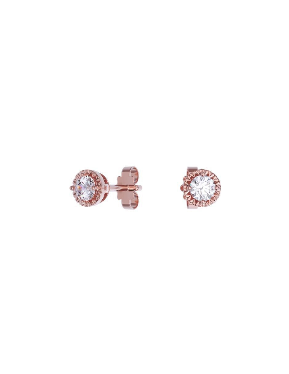 Set de aretes de oro 10 k con acabado pulido zirconia Set de aretes de oro 10 k con acabado pulido zirconia