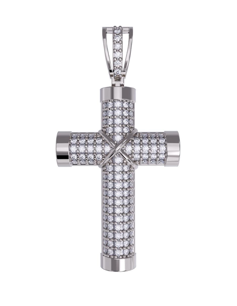 Dije de cruz de oro 10 K zirconia 3