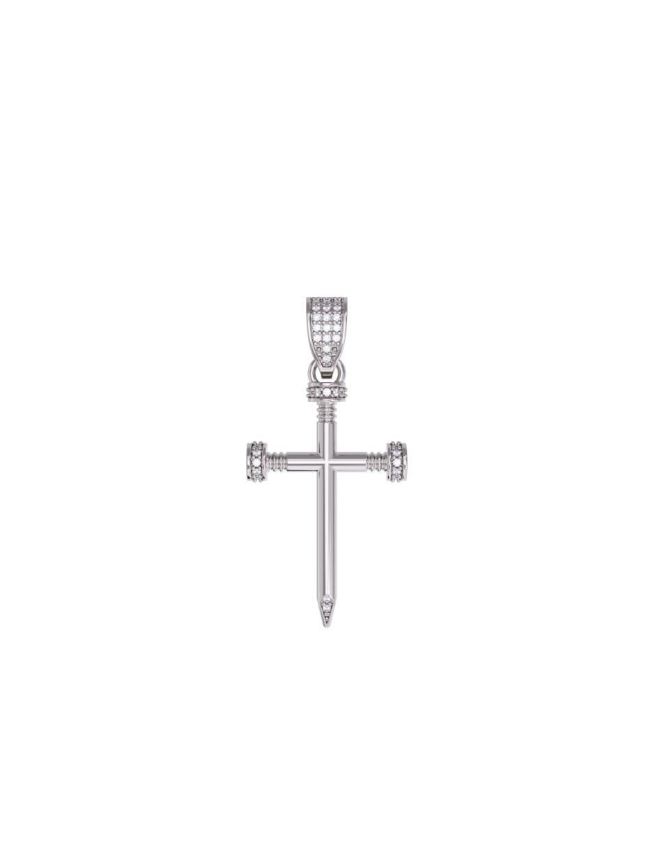 Dije de cruz de oro 10 K zirconia