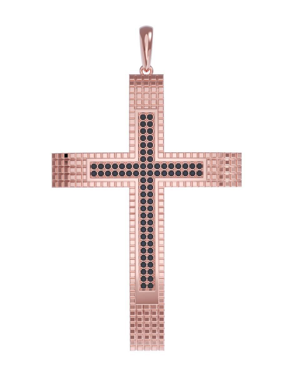 Dije de cruz de oro 10 K zirconia 3