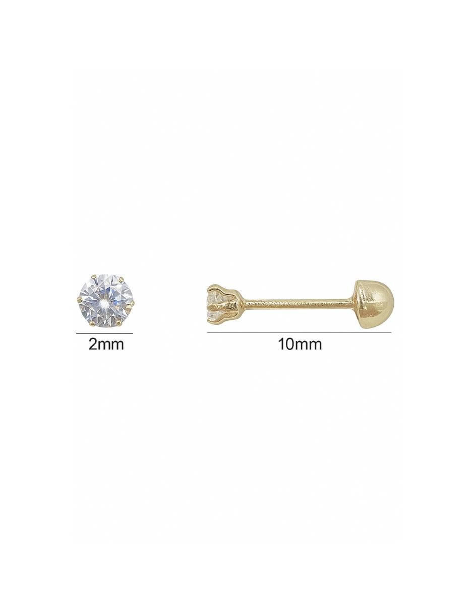 Broqueles circulares de oro 18 K con acabado brillante zirconia 4
