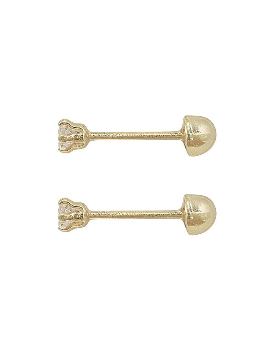 Broqueles circulares de oro 18 K con acabado brillante zirconia 3