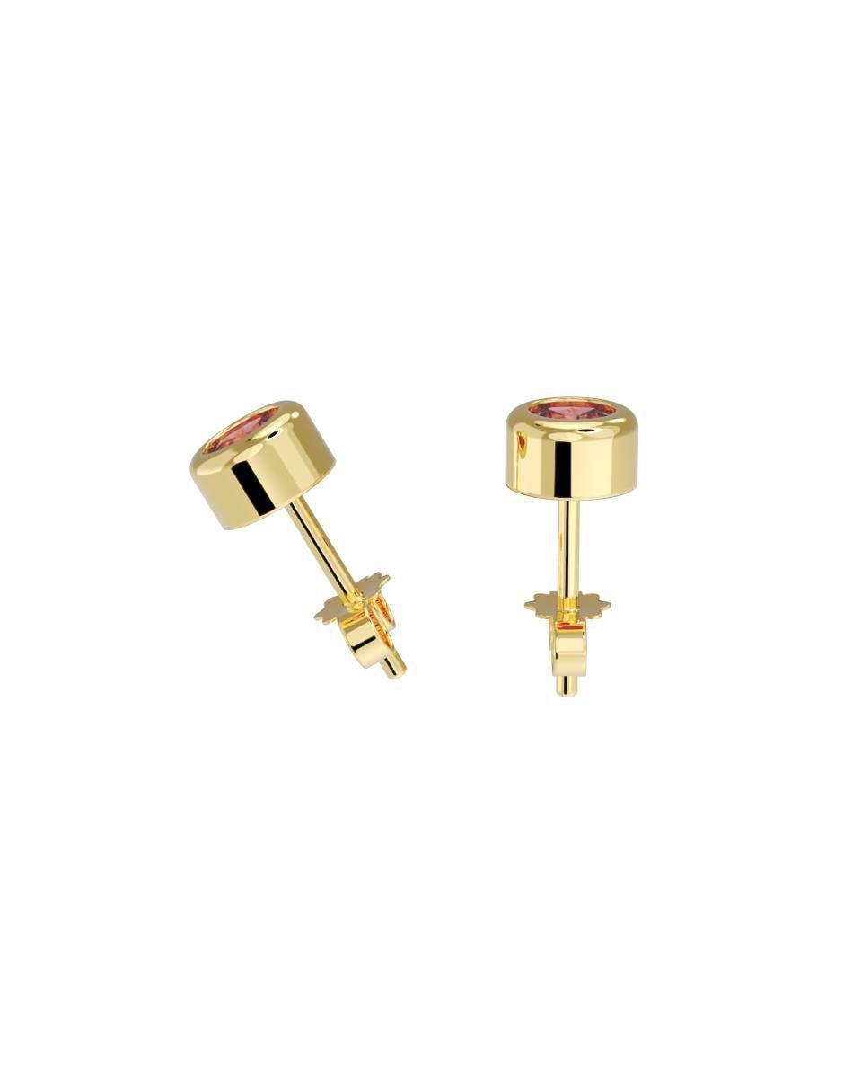 Set de aretes "de (si aplica)" redonda no aplica fonelli sin familia "de" oro 10 k "con acabado" pulido zirconia