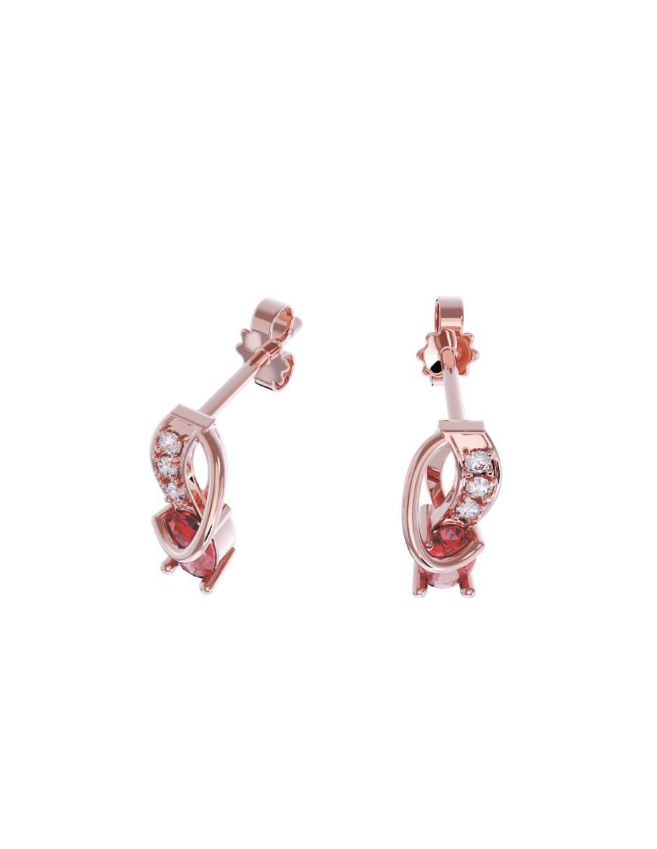 Set de aretes de infinito de oro 10 k 3