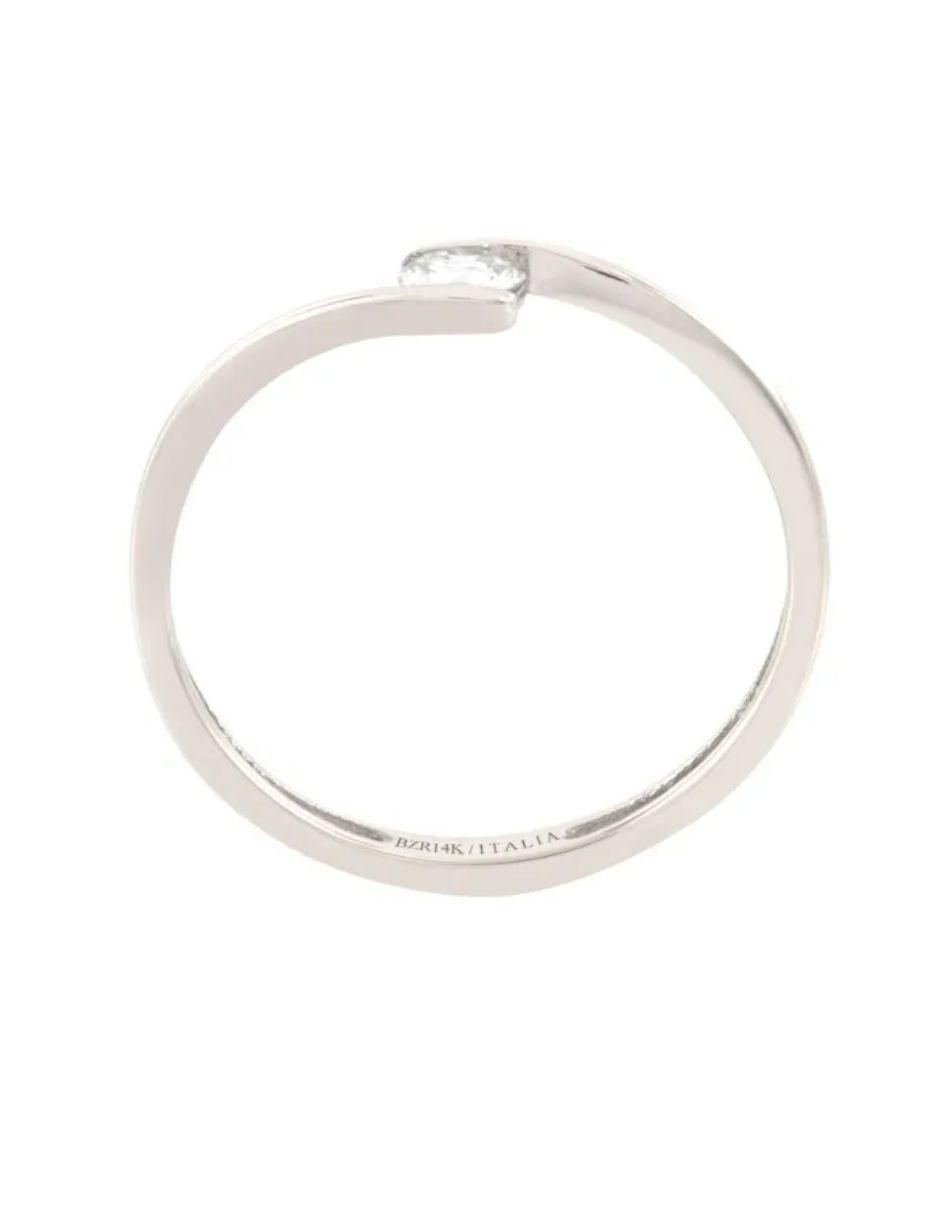 Solitario de oro blanco 14 k diamante 2