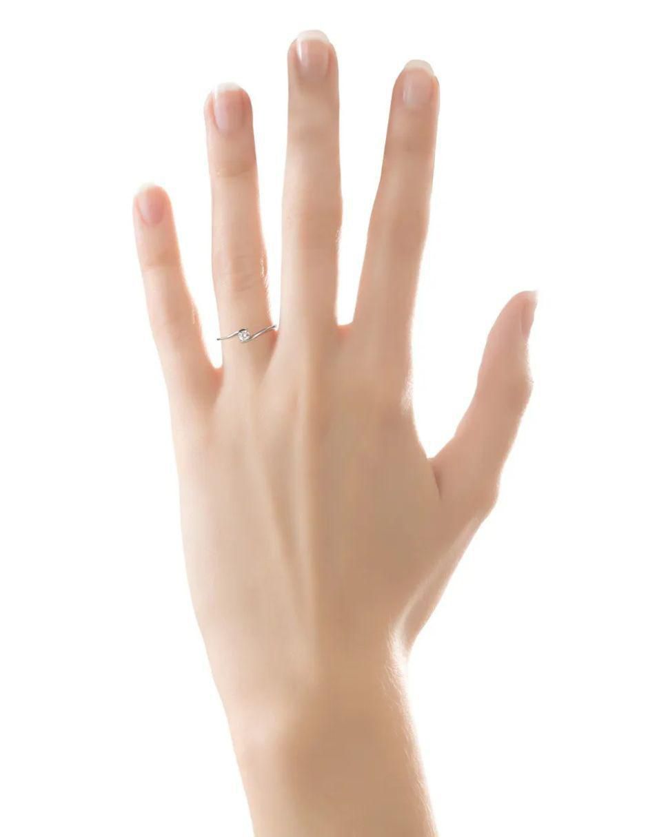 Solitario de oro blanco 14 k diamante 3