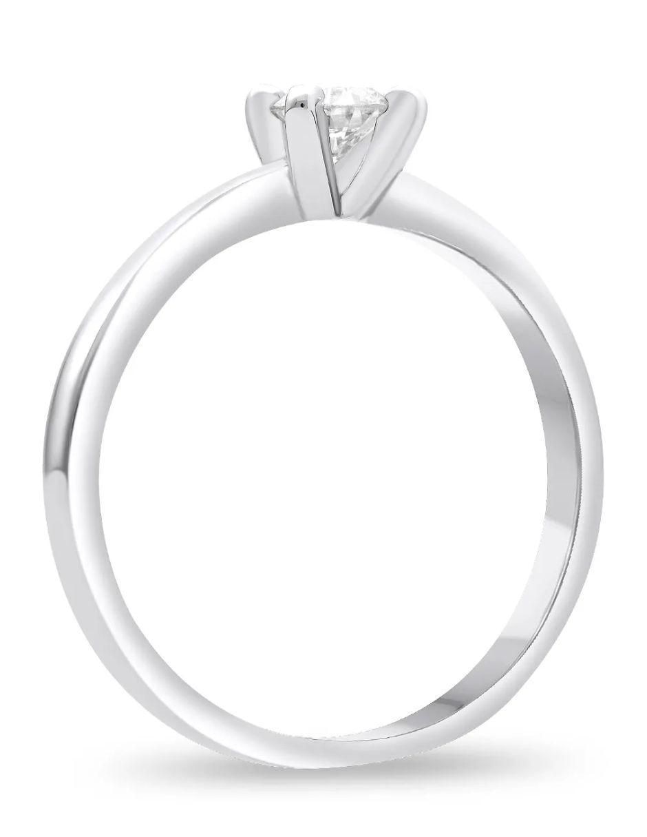 Solitario de oro blanco 14 k diamante 3
