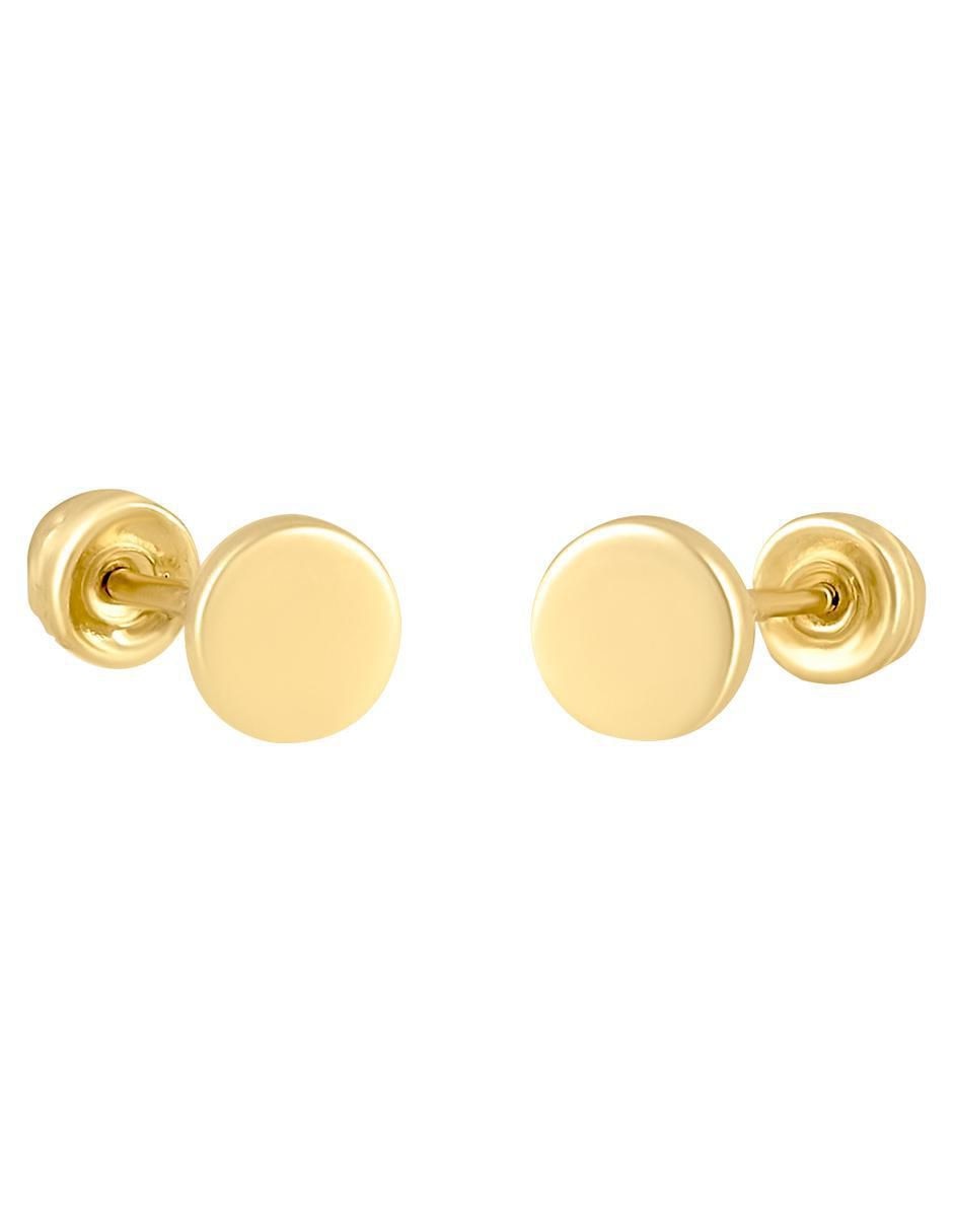 Broqueles circular de oro amarillo 14 k