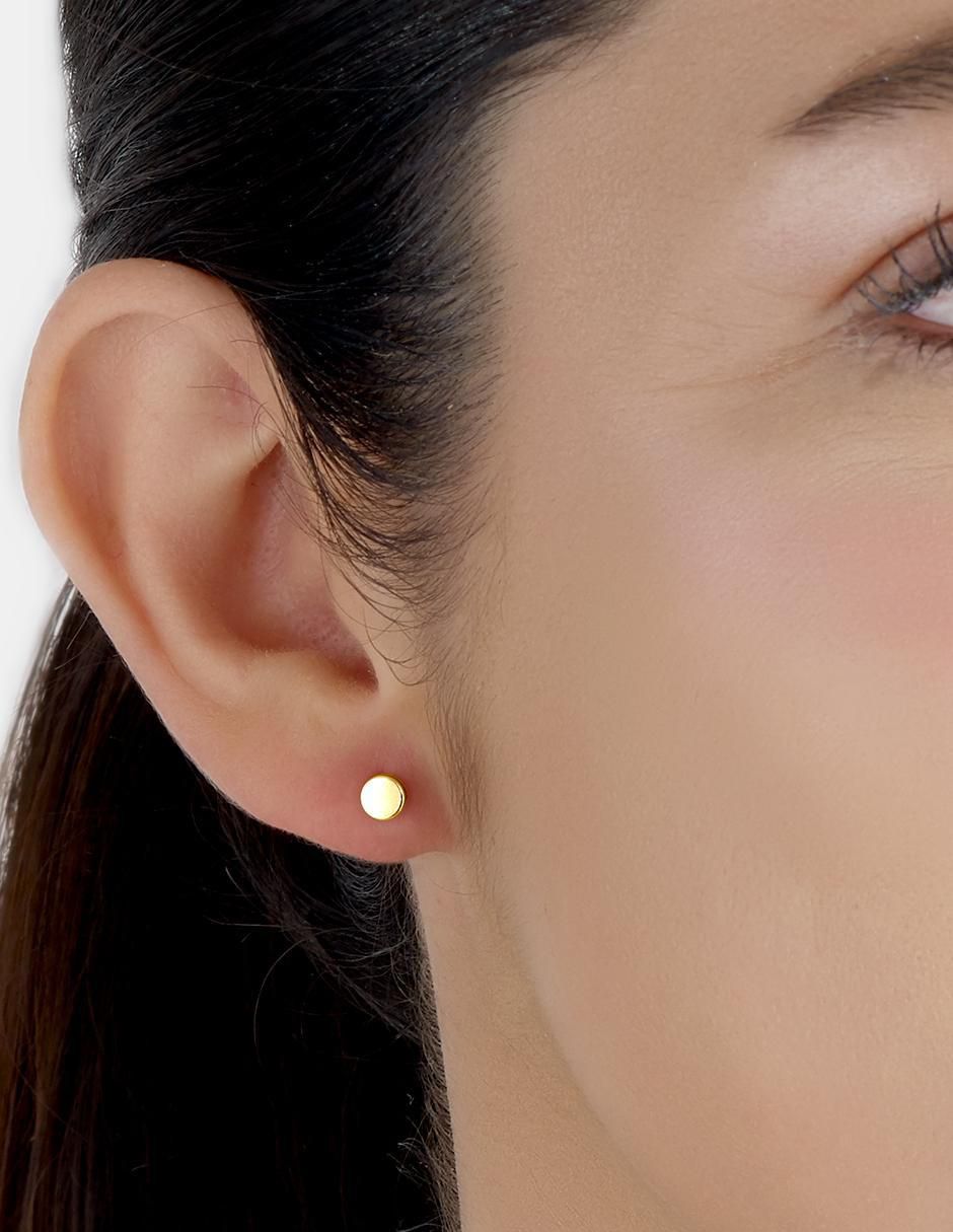 Broqueles circular de oro amarillo 14 k 3