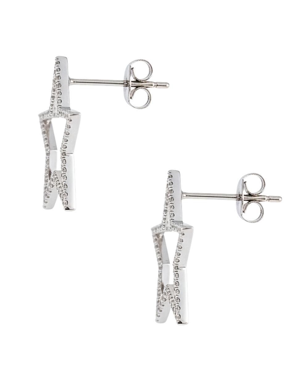 Aretes cortos de estrella de plata p 925 con acabado pavé zirconia 4