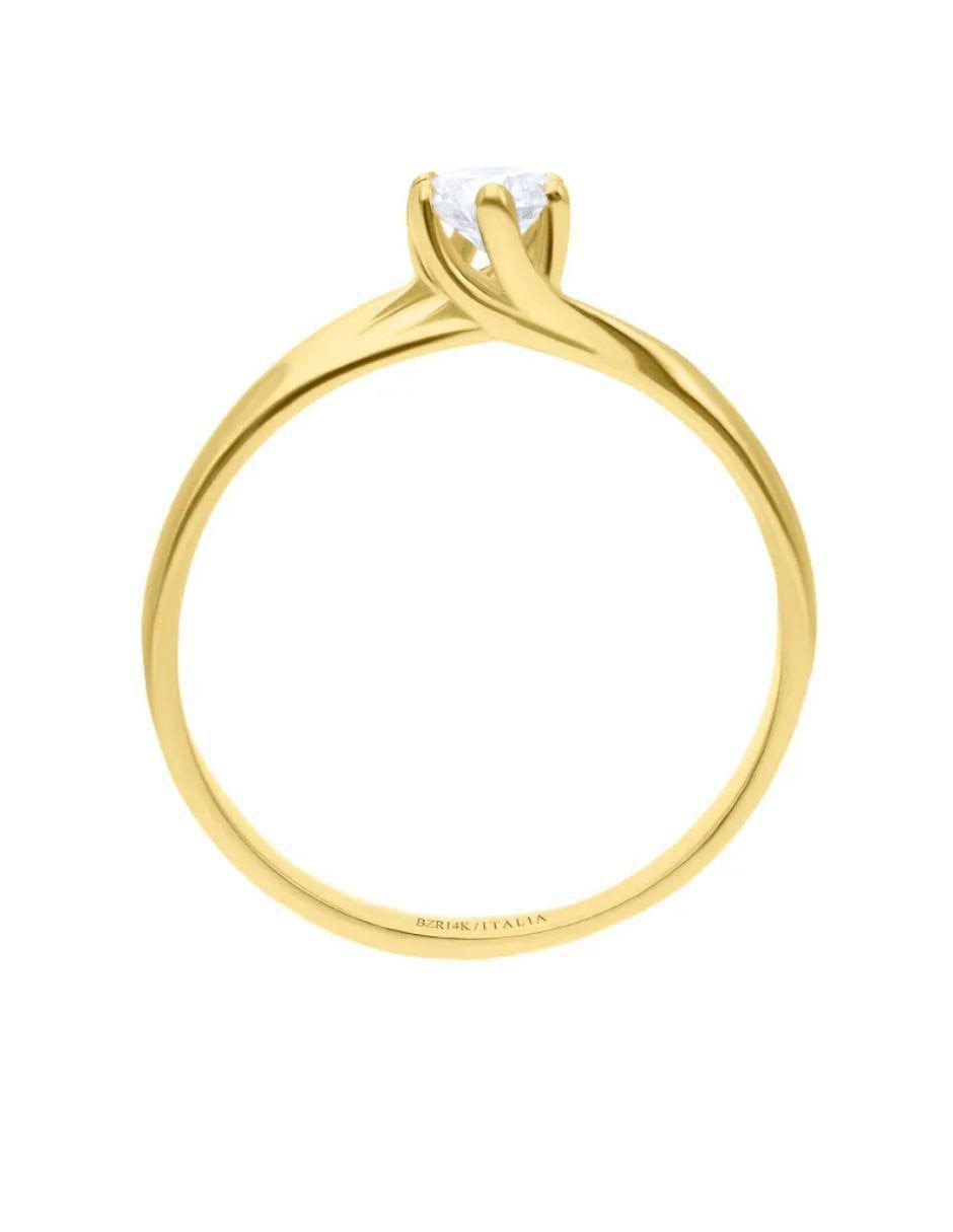 Solitario de oro amarillo 14 k diamante 2