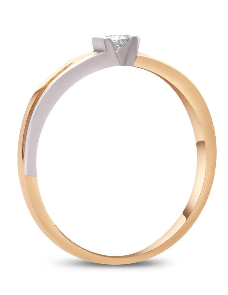 Solitario de oro amarillo 14 k diamante 3