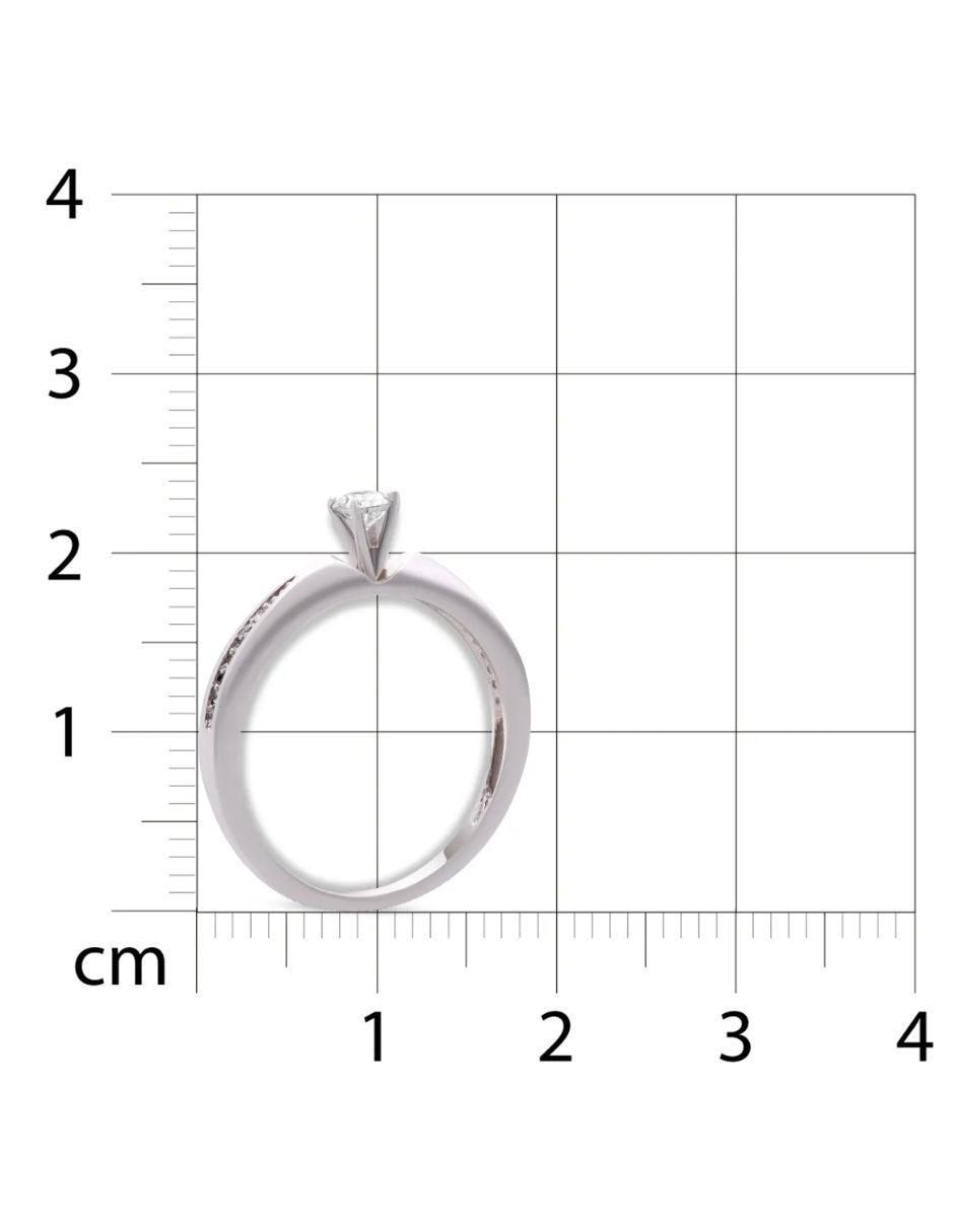 Solitario de oro blanco 14 k diamante 6