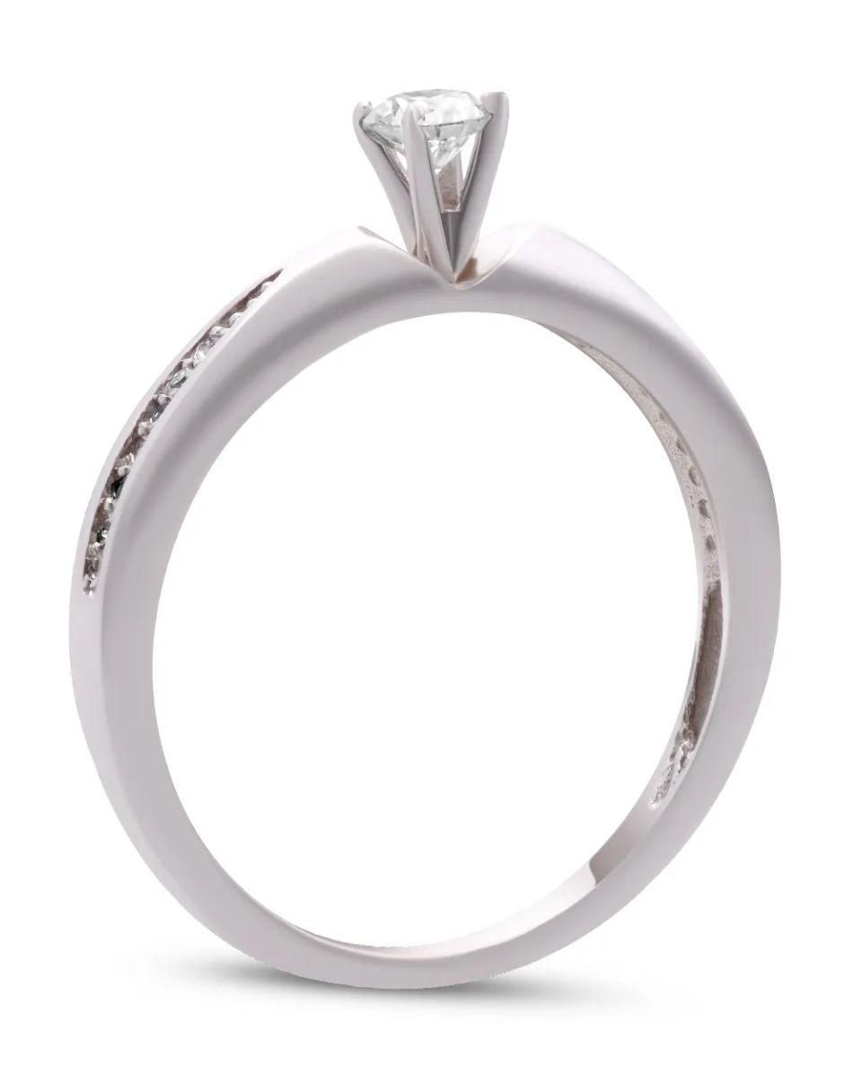 Solitario de oro blanco 14 k diamante 3