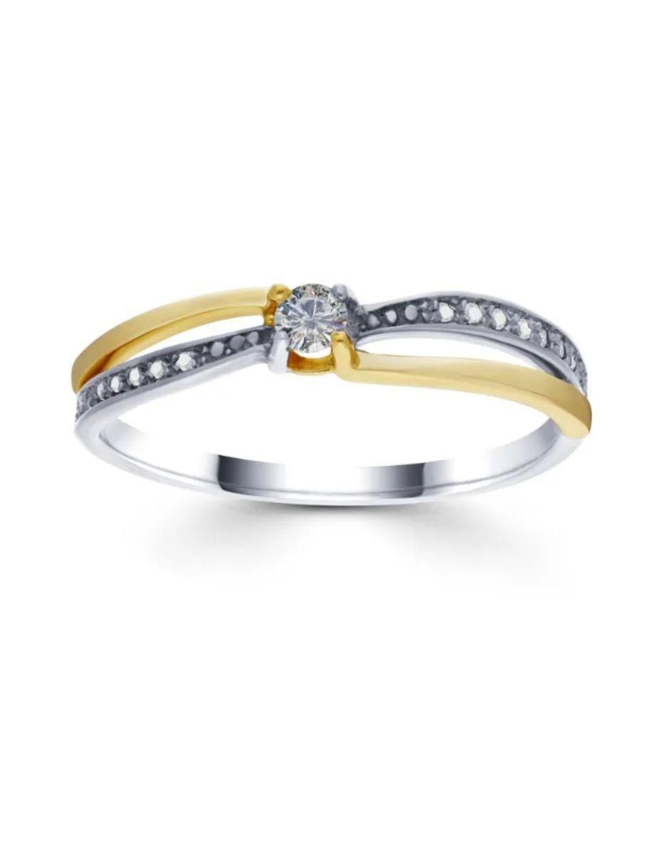 Solitario de oro blanco 14 k diamante