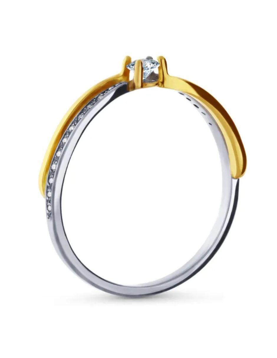 Solitario de oro blanco 14 k diamante 6