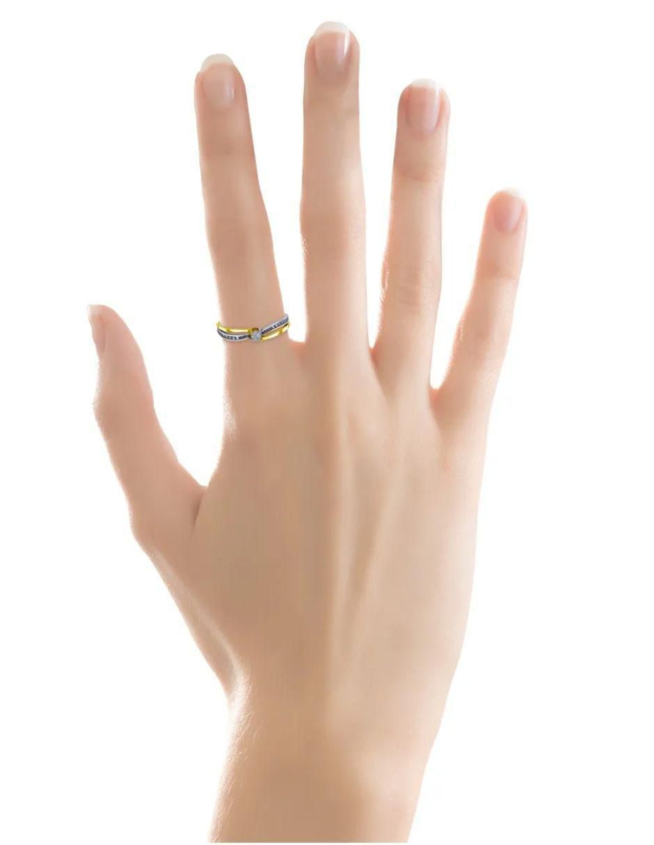 Solitario de oro blanco 14 k diamante 7
