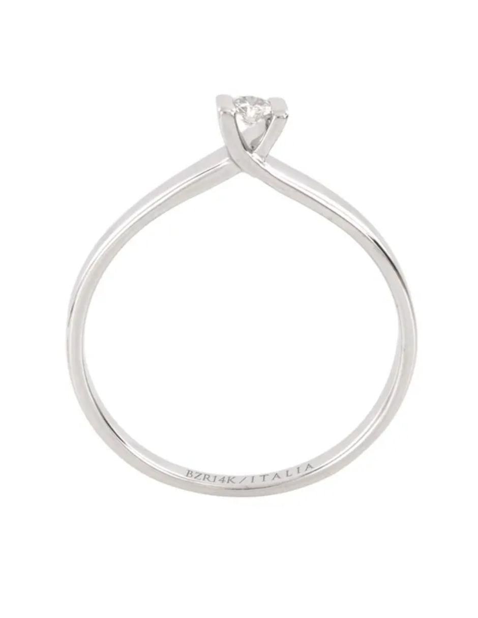 Solitario de oro blanco 14 k diamante 2