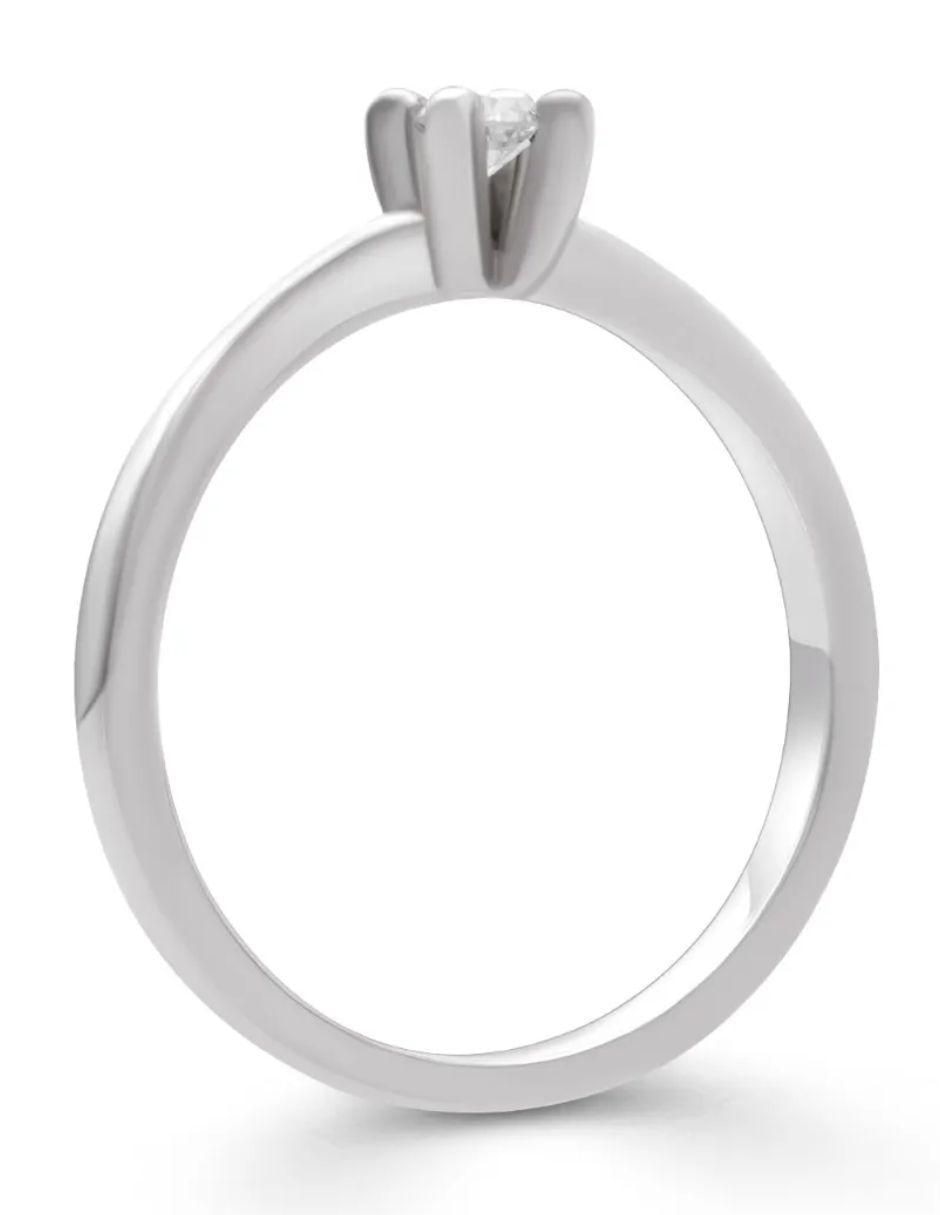 Solitario de oro blanco 14 k diamante 3