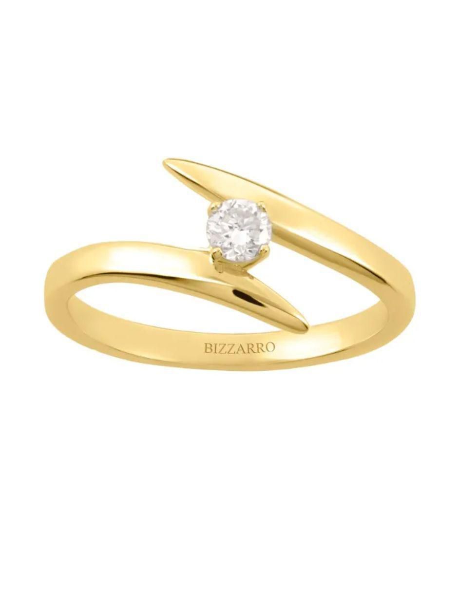 Solitario de oro amarillo 14 k diamante